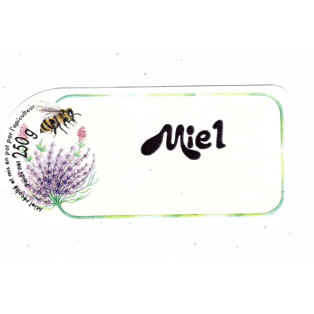 Etiquette fleurs et abeilles "Miel", le cent