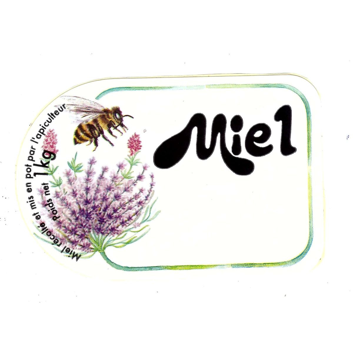 Etiquette fleurs et abeilles Miel, le cent
