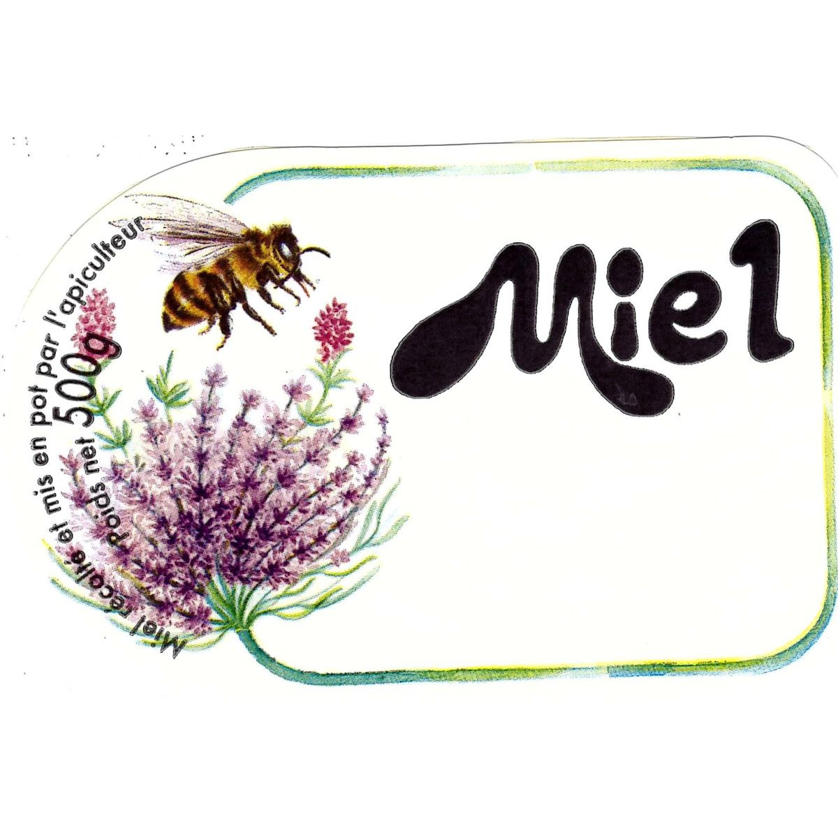 Etiquette fleurs et abeilles Miel, le cent