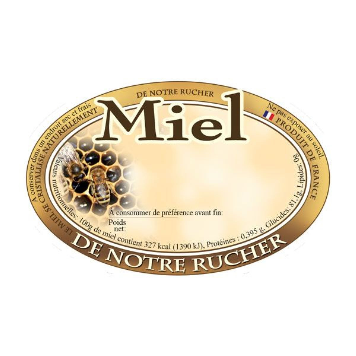 Etiquette Miel De notre rucher