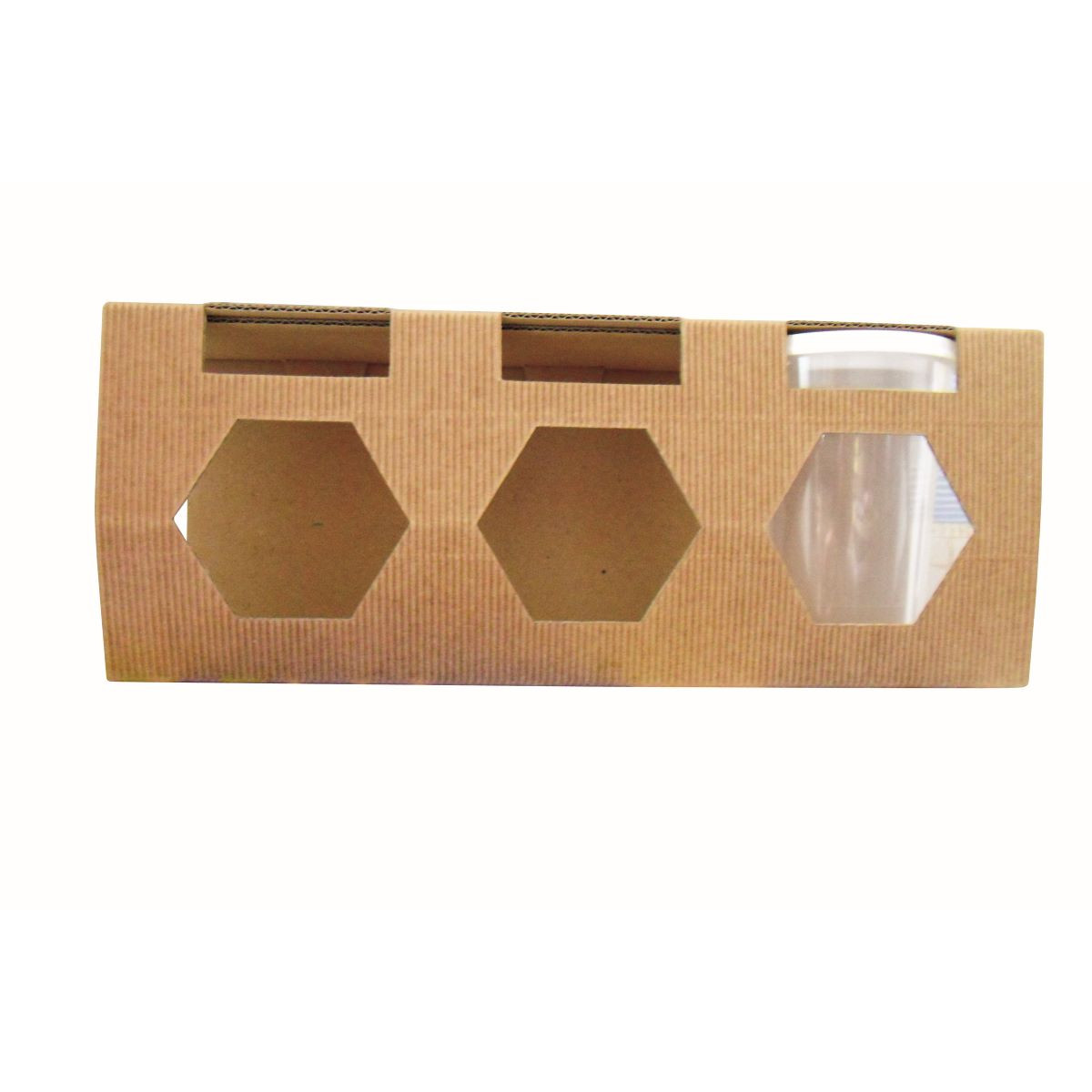 Présentoir Kraft 3 pots plastique 250 gr