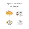 Pack Impression Personnalisée Étiquettes Fleurs et Abeilles Miel - 100 unités