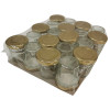 Lot de 20 Pots Verre Portion 50g à Facettes avec Capsules Or