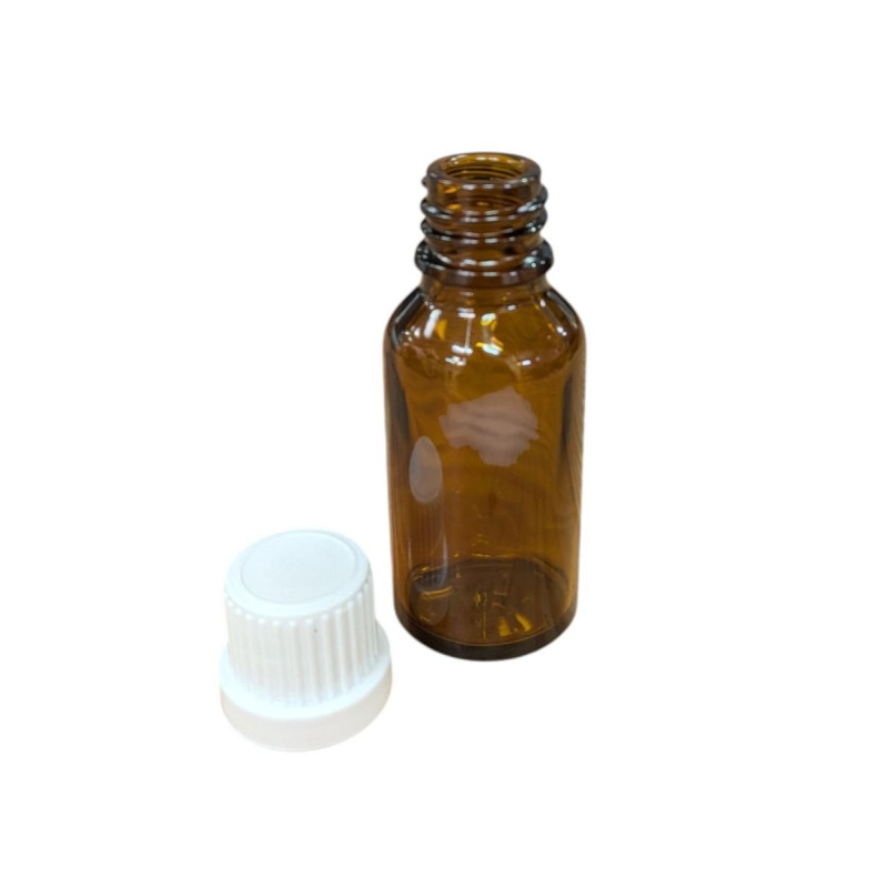 Flacon Verre Brun Compte-Gouttes 20ml avec Bouchon - Lot de 20