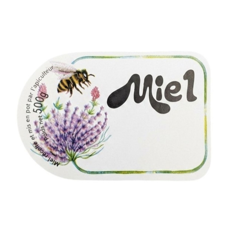 Étiquettes Miel Fleurs et Abeilles - Lot de 100