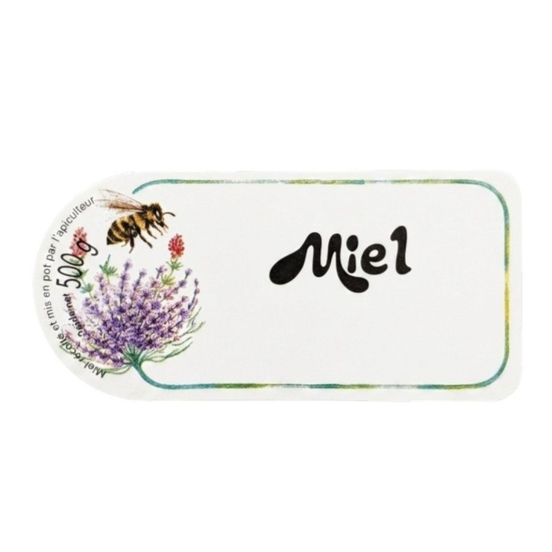 Étiquettes Miel Fleurs et Abeilles - Lot de 100