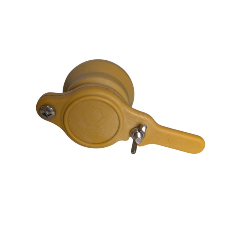 Robinet Plastique Jaune Nylon Ø 40 mm avec Écrou Incorporé